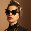 Gothic Bat Wing Sunglasses - Leopard