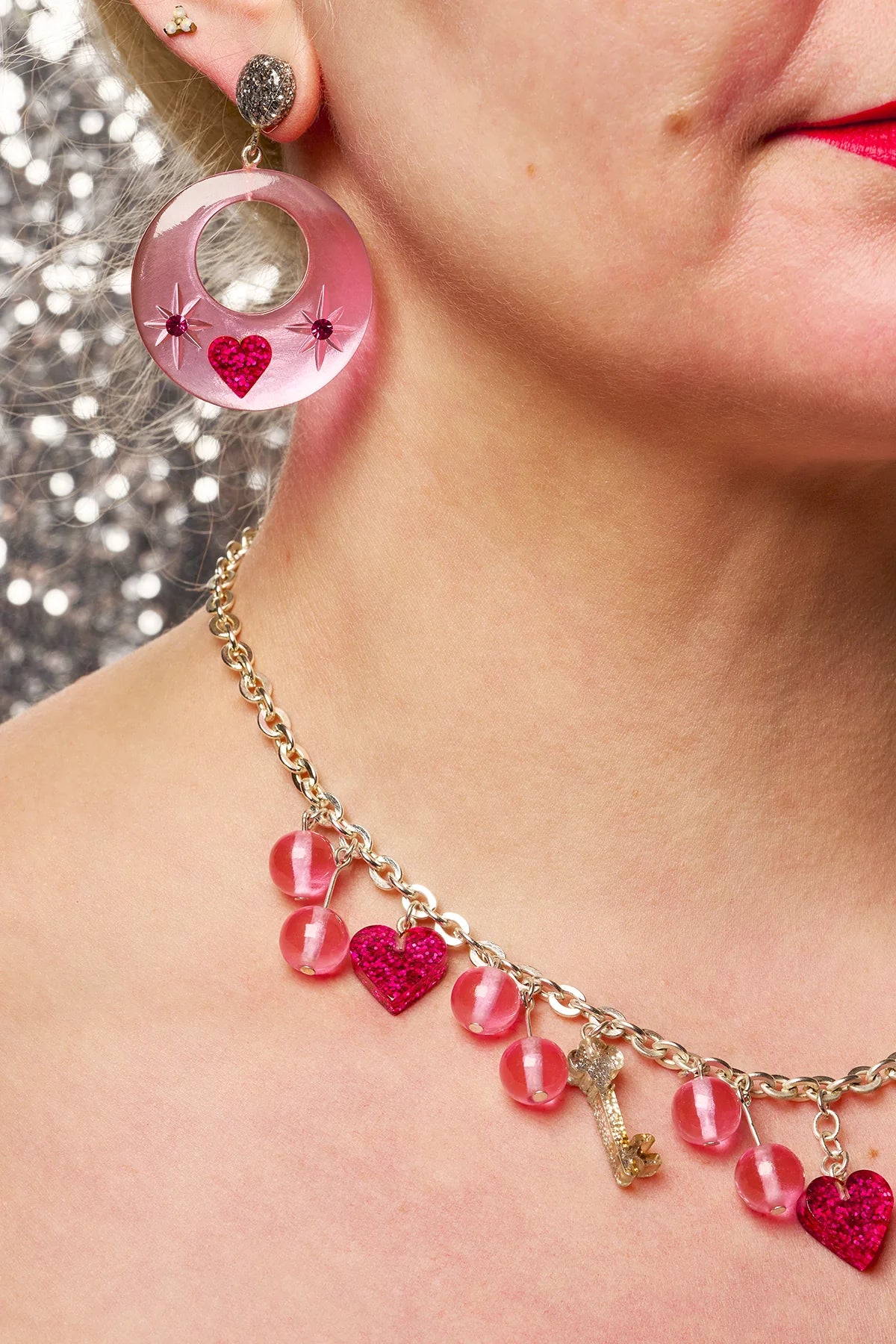 Key To My Heart - Pink - Necklace