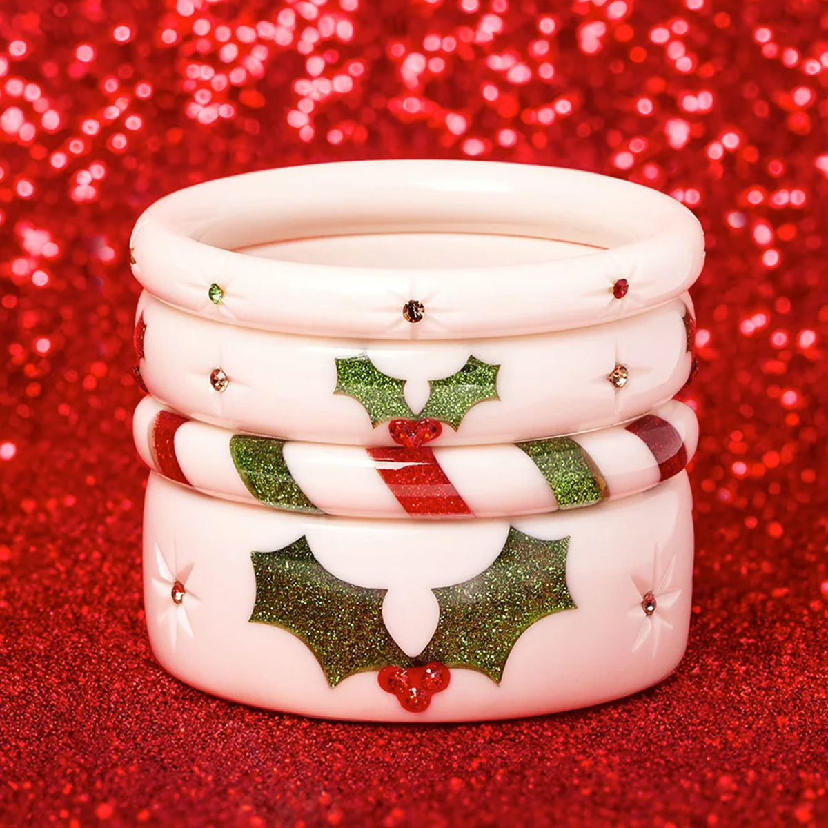 Narrow Holly Candy Stripe - Maiden Bangle