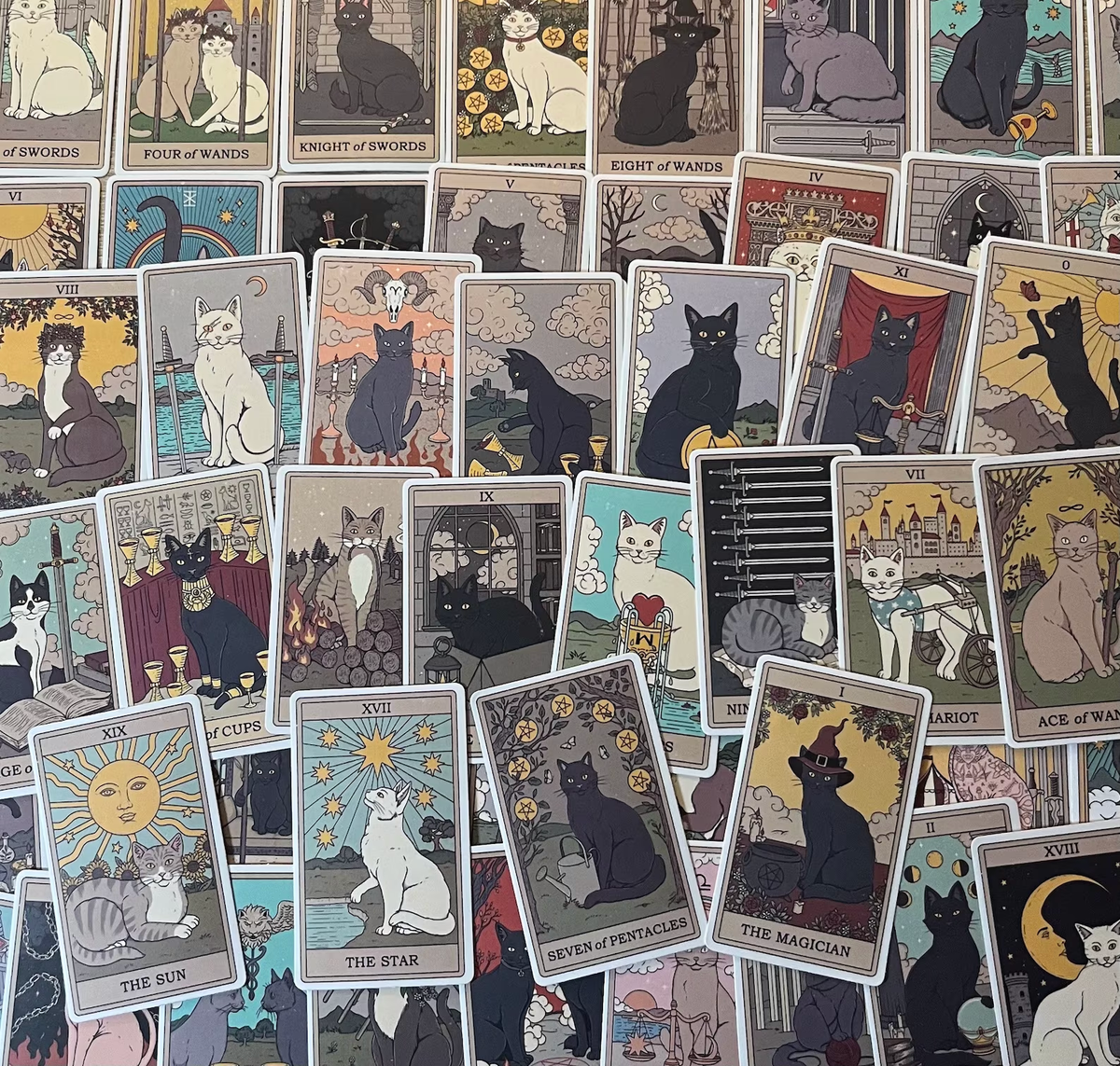 Mystery Sticker - Mini Cat Tarot Card - Free Shop Gift