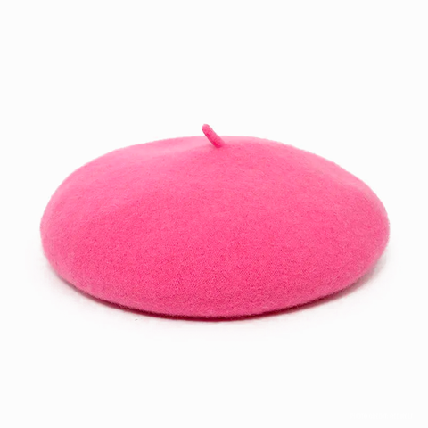 Bubblegum Pink Wool Beret