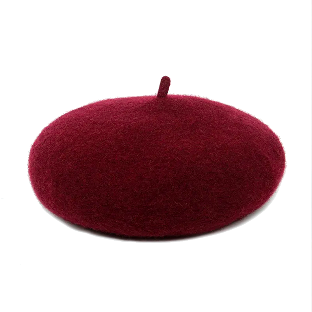 Burgundy Wool Beret