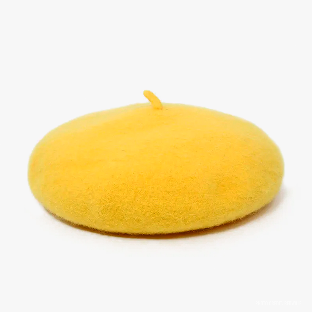 Canary Yellow Wool Beret