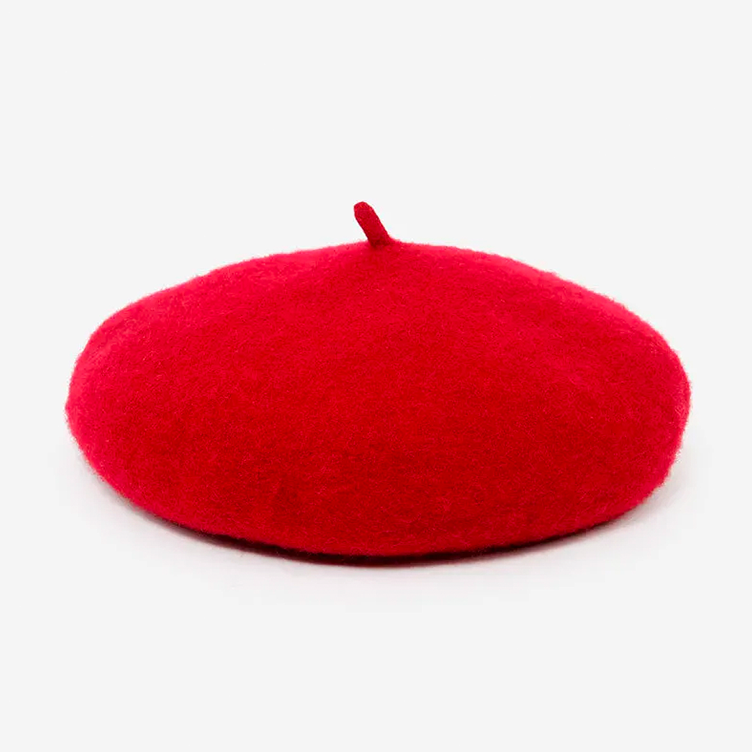 Cherry Red Wool Beret