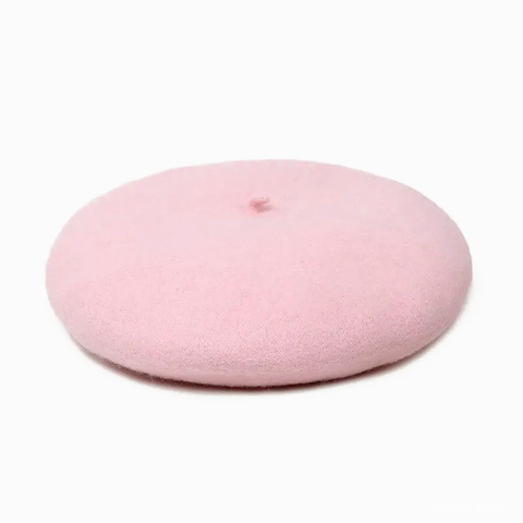 Cotton Candy Pink Wool Beret