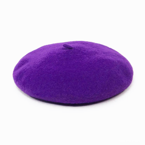 Eggplant Wool Beret