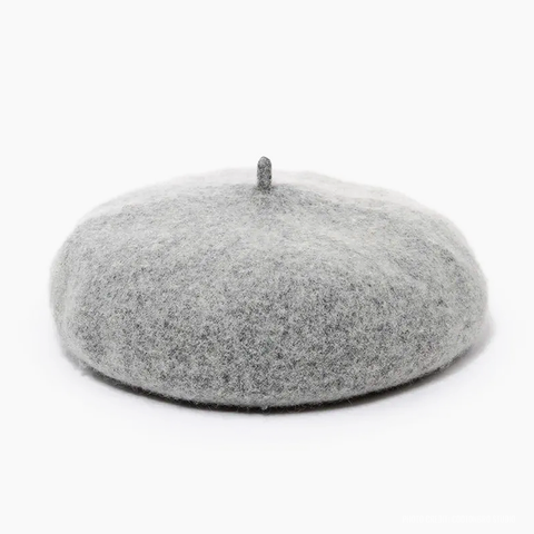 Heathered Grey Wool Beret