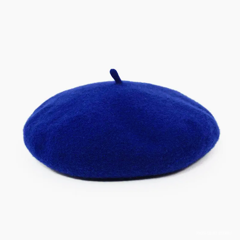 Indigo Blue Wool Beret