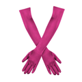Above Elbow Satin Stretch Gloves - Fuchsia