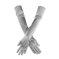 Above Elbow Satin Stretch Gloves - Grey
