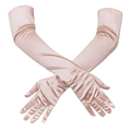 Above Elbow Satin Stretch Gloves - Light Dusty Rose