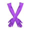 Above Elbow Satin Stretch Gloves - Purple