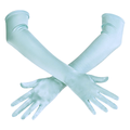 Above Elbow Satin Stretch Gloves - Sky Blue