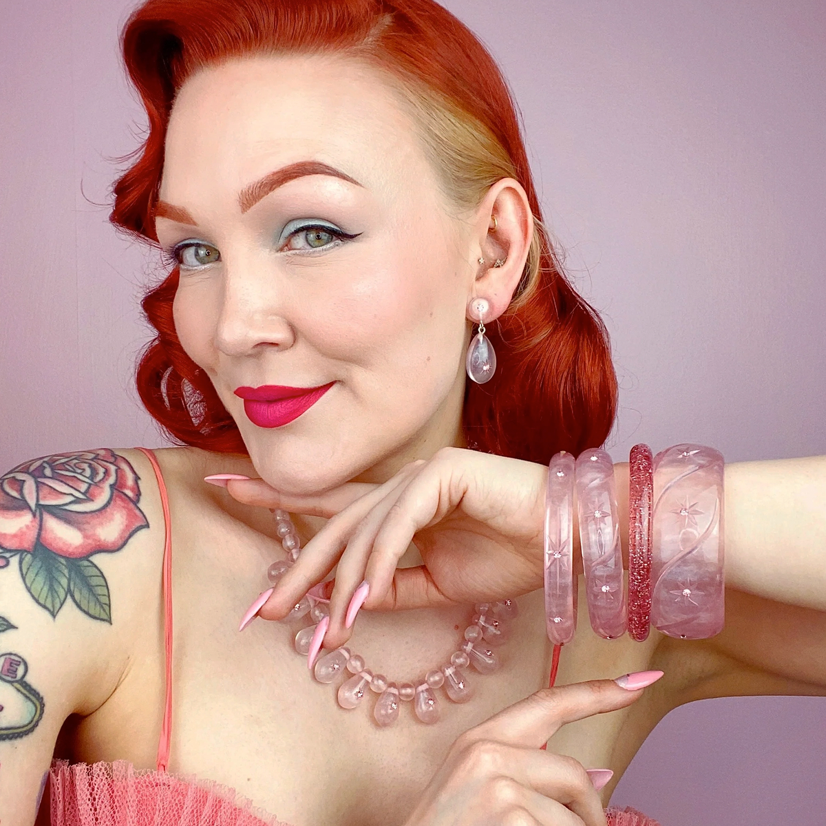 Pink Chiffon Earrings