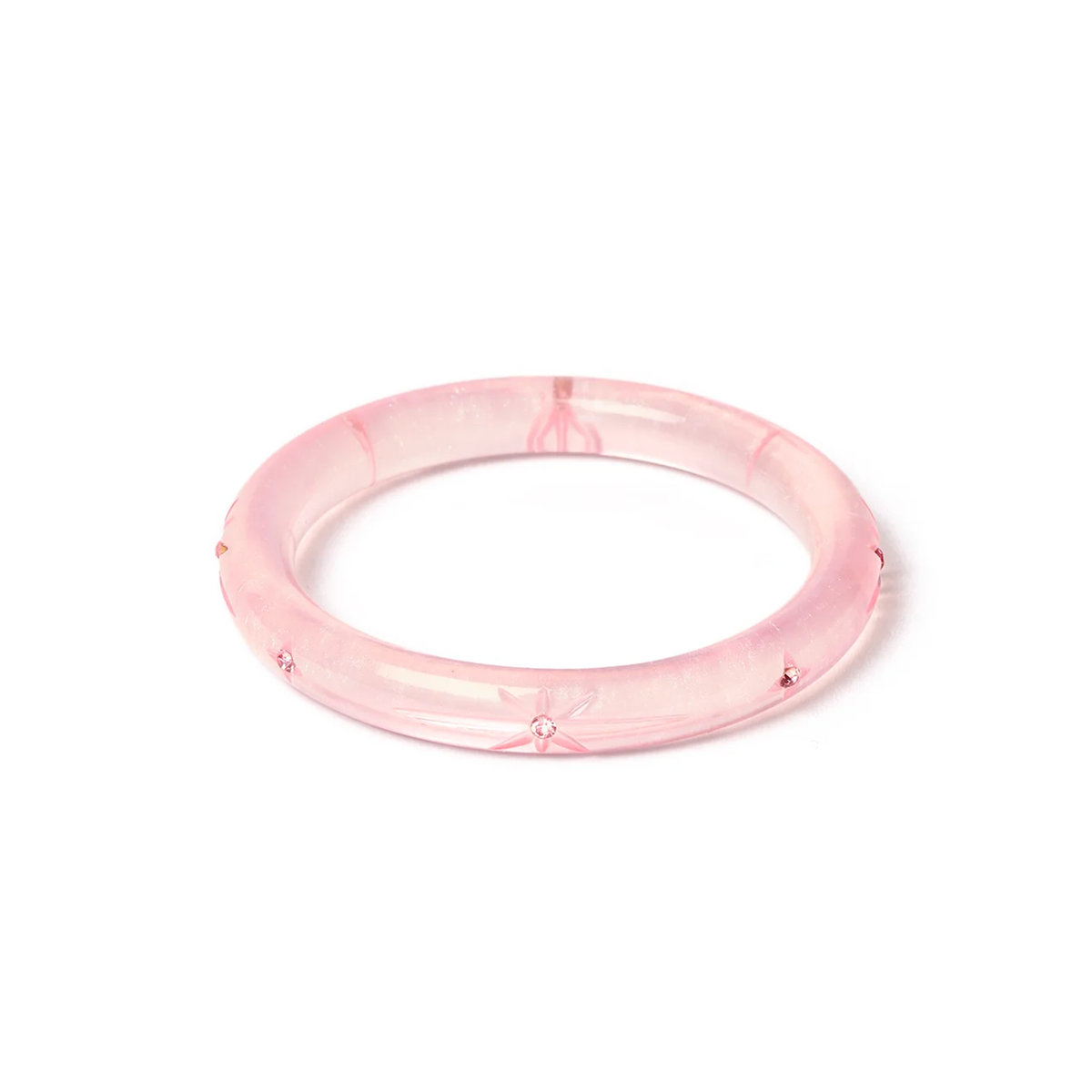 Narrow Pink Chiffon Bangle