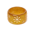 Wide Gold Glitter Snowflake Bangle