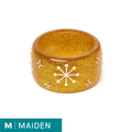 Wide Gold Glitter Snowflake - Maiden Bangle