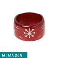 Wide Red Glitter Snowflake - Maiden Bangle