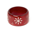 Wide Red Glitter Snowflake Bangle