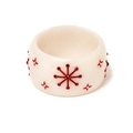 Wide White Snowflake Bangle