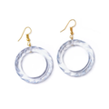 Breeze Heavy Carve Drop Hoop Earrings