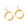 Lemonade Heavy Carve Drop Hoop Earrings