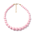 Baby Pink Heavy Carve Bead Necklace
