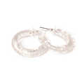 Crystal Heavy Carve Hoop Earrings