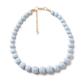 Powder Blue Heavy Carve Bead Necklace