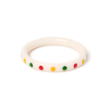 Narrow White Maracas Bangle