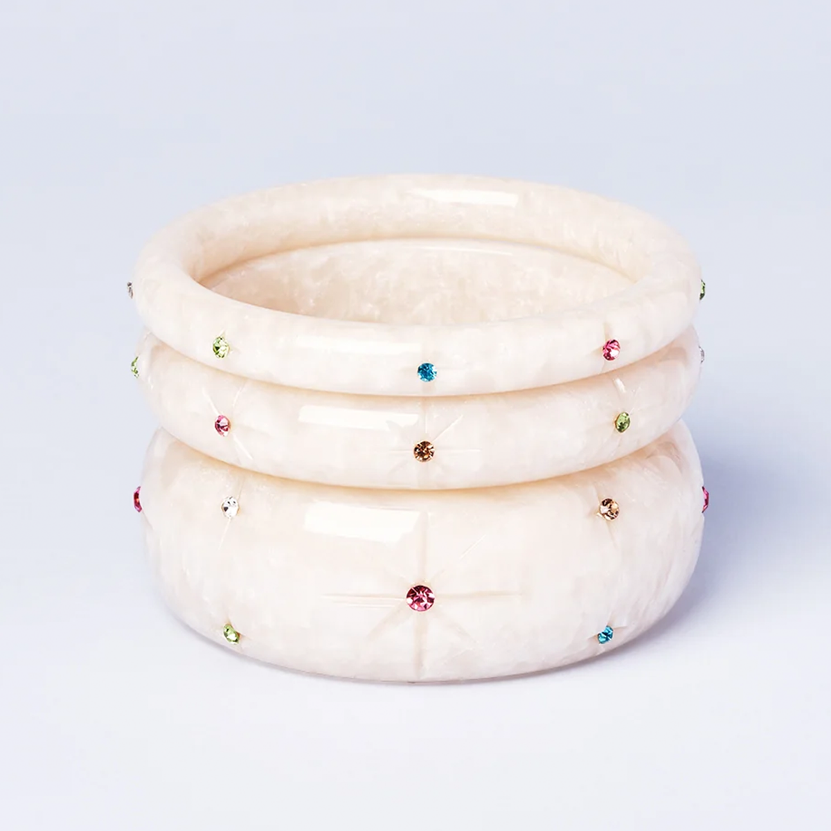 Wide Frosted Gems Bangle