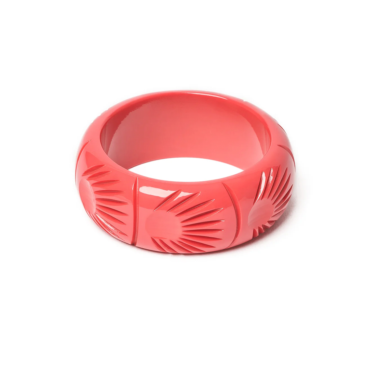 Wide Hibiscus Heavy Carve Bangle
