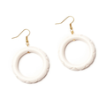 Salty Heavy Carve Drop Hoop Earrings