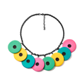 Multicolored Matte Disc Necklace
