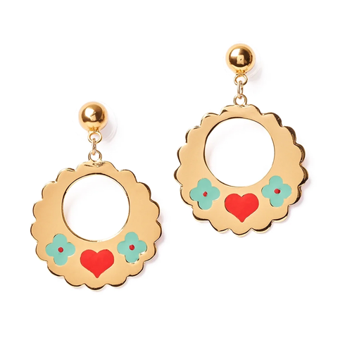 Love Bird Gold Colored Earrings