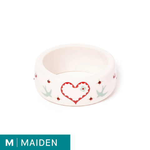 Wide Love Letter Bangle - Maiden