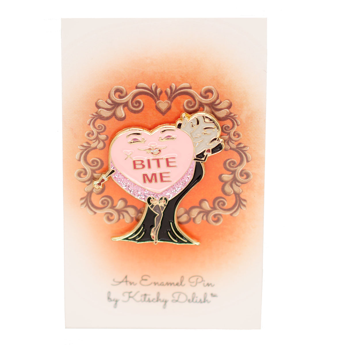 BITE Me Soft Enamel Pin with Glitter