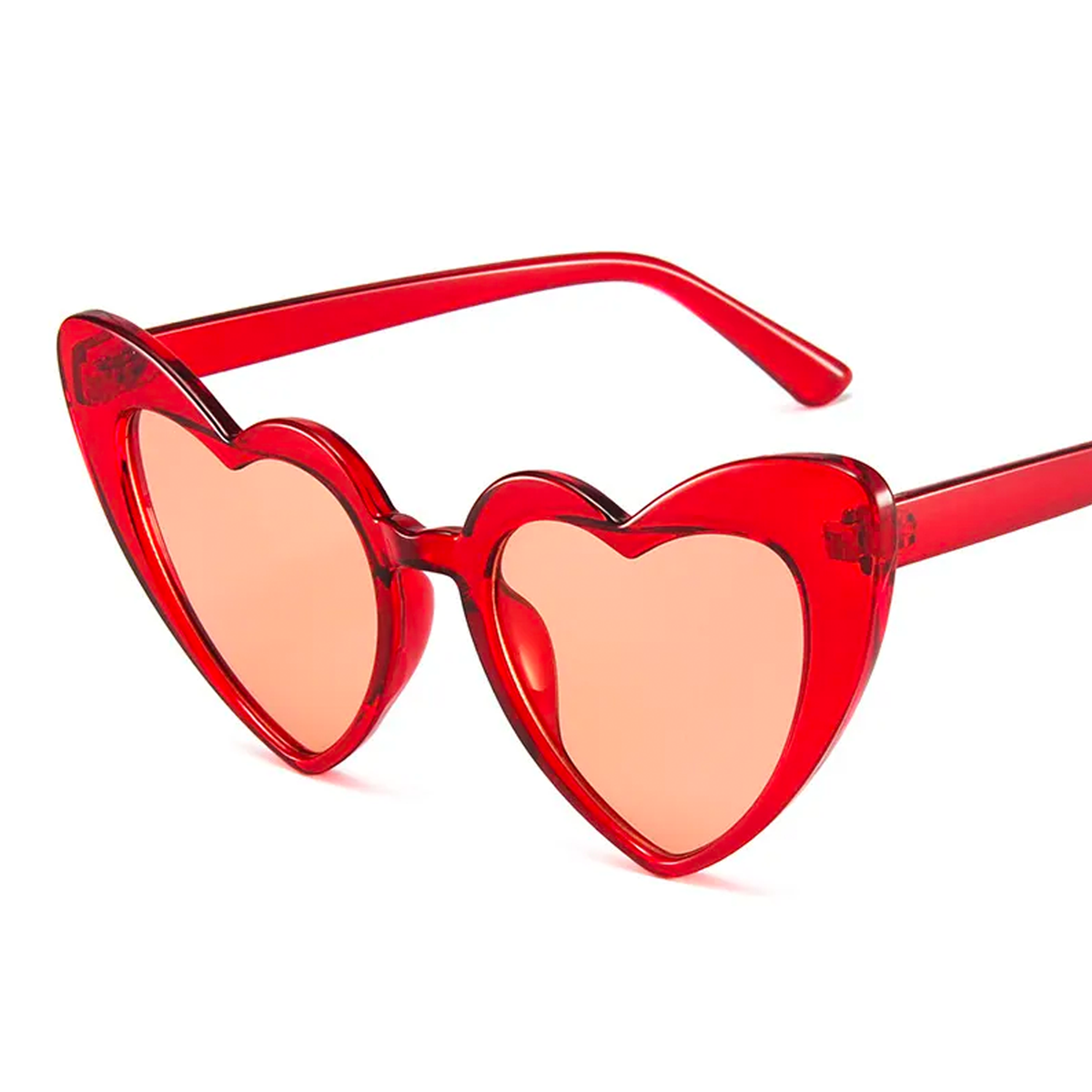 Lover Heart-Shaped Cateye Sunshades - Red Tint