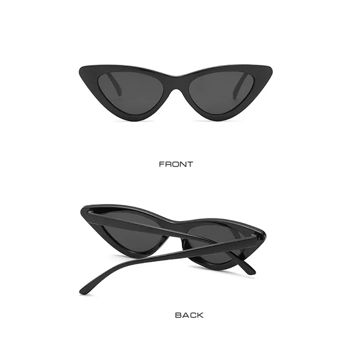 Retro Triangle Cateye Sunshades - Black