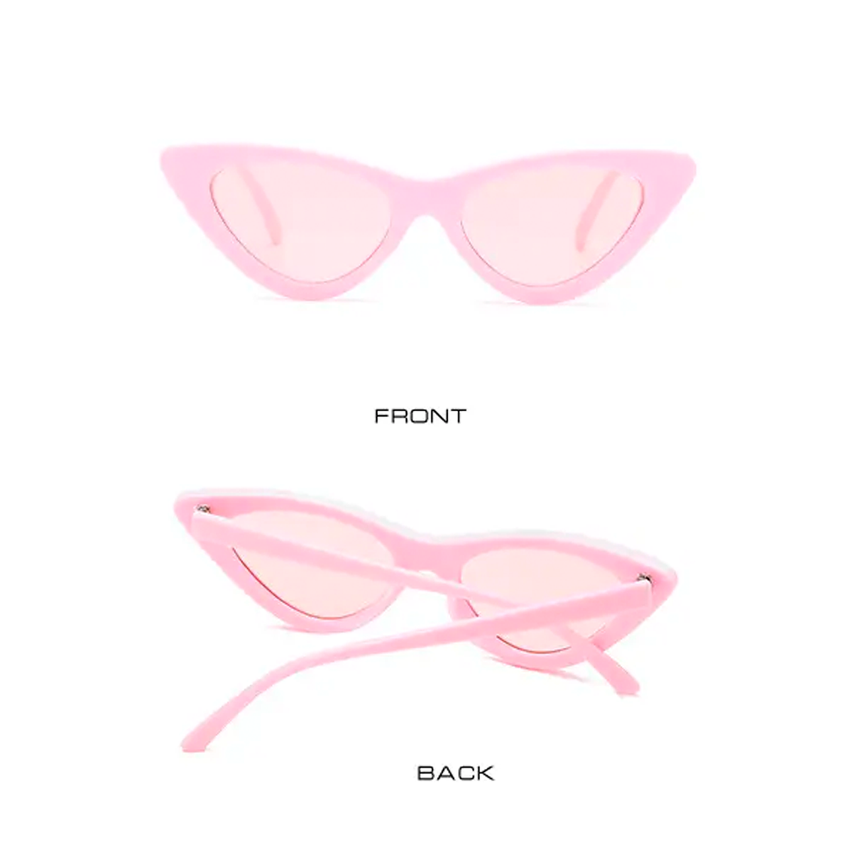 Retro Triangle Cateye Sunshades - Pink Tint