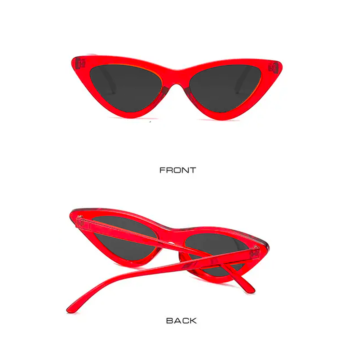 Retro Triangle Cateye Sunshades - Red