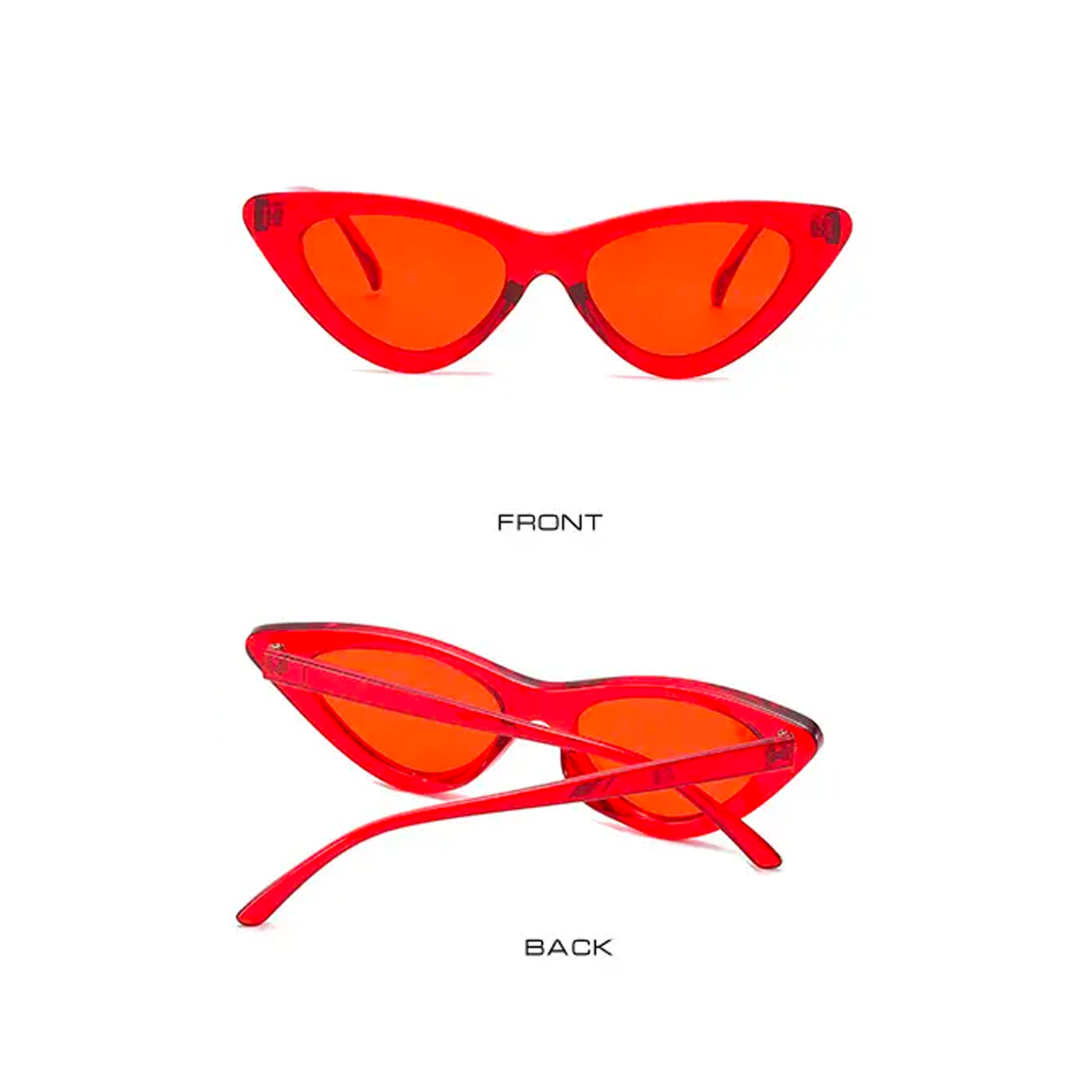 red tinted goggles Retro Triangle Cateye Sunshades