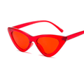 Retro Triangle Cateye Sunshades - Red Tint