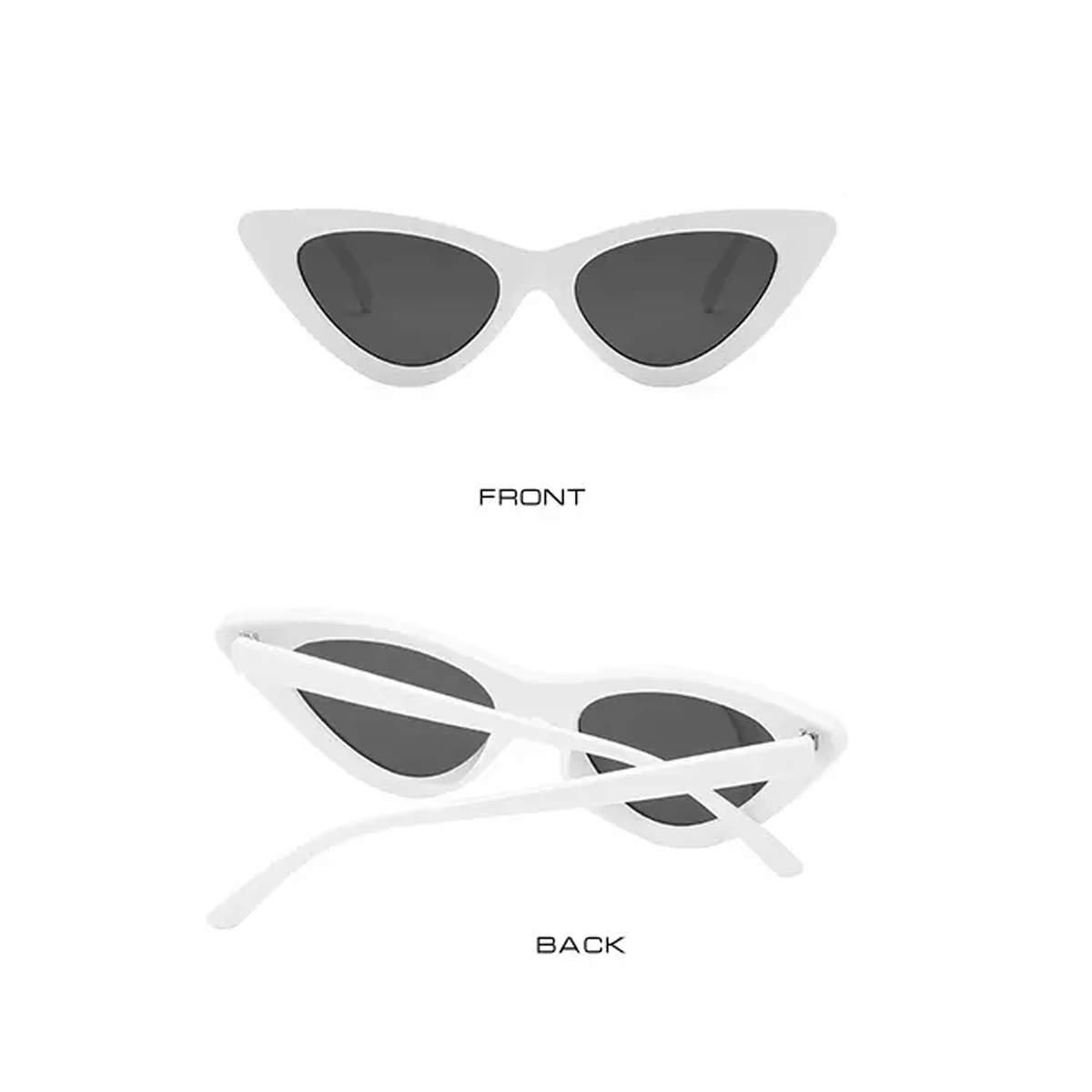 Retro Triangle Cateye Sunshades - White