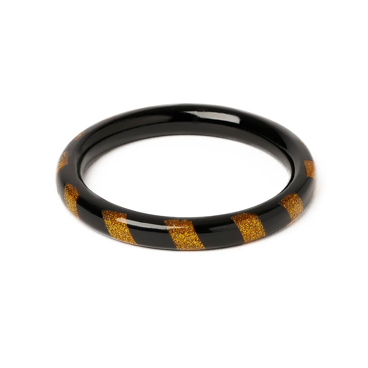 Gold and White Black Stripe Hoops