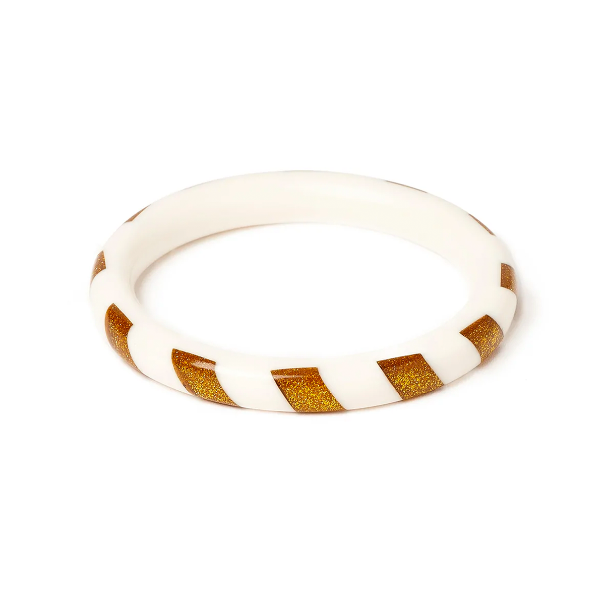 Gold and White Candy Stripe Hoops