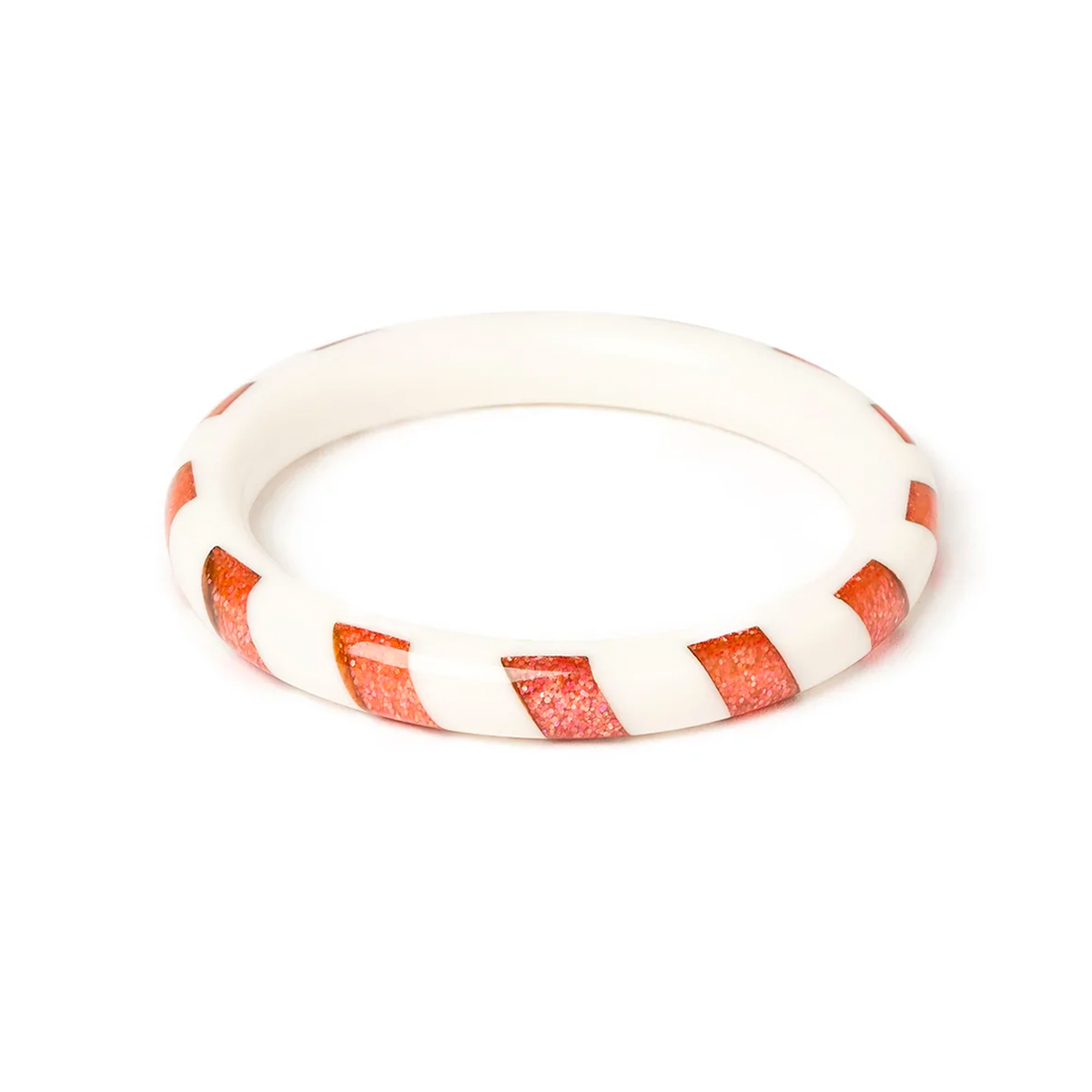 Pale Pink and White Candy Stripe Hoops