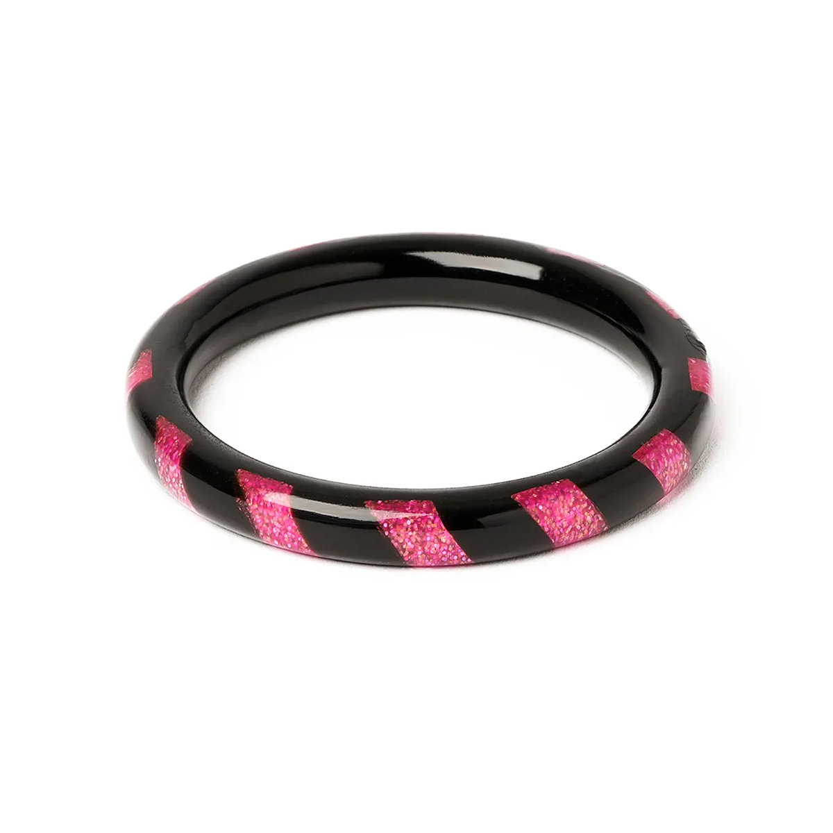 Pink and Black Candy Stripe Hoops