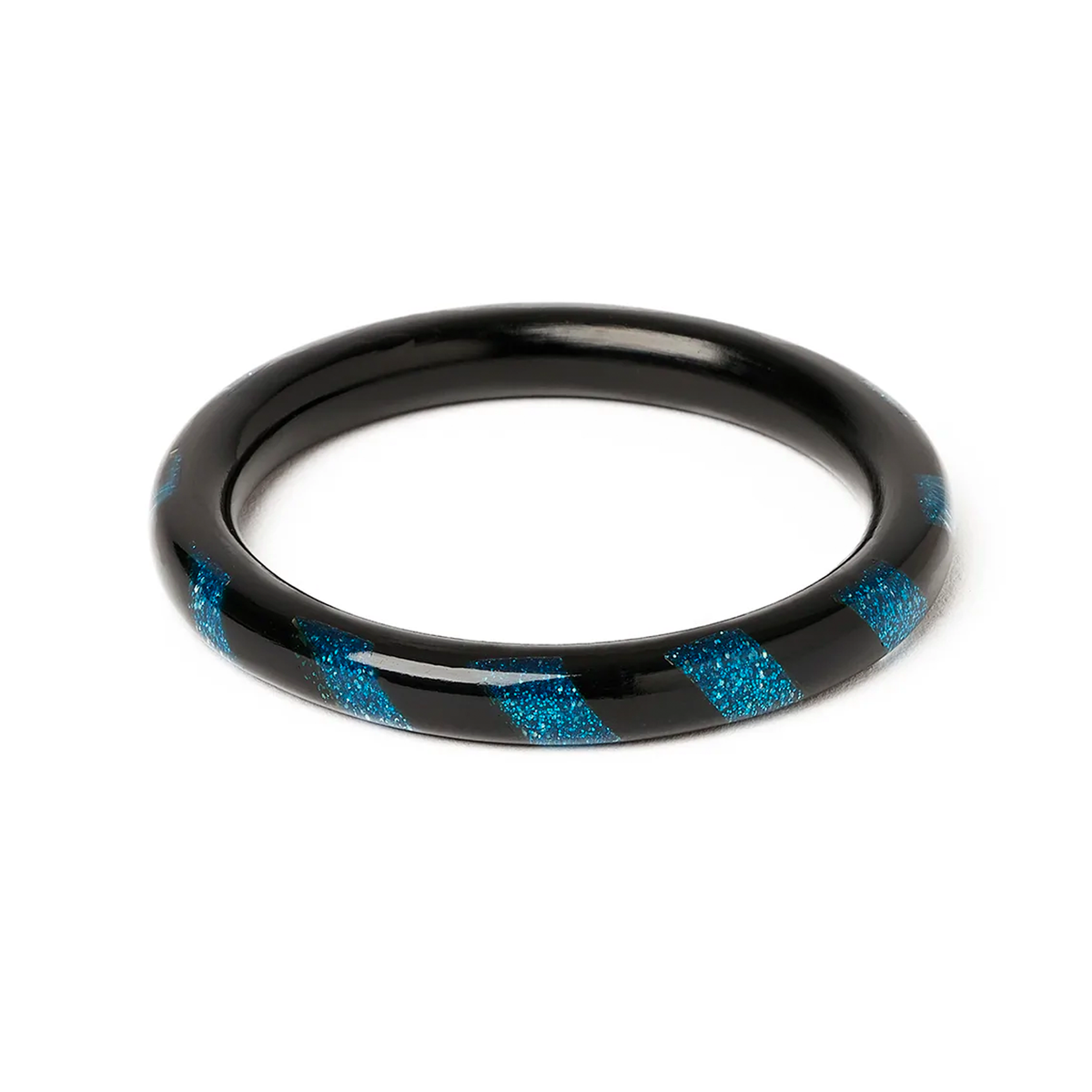 Turquoise and White Candy Stripe - Maiden Bangle