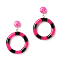 Pink and Black Candy Stripe Hoops